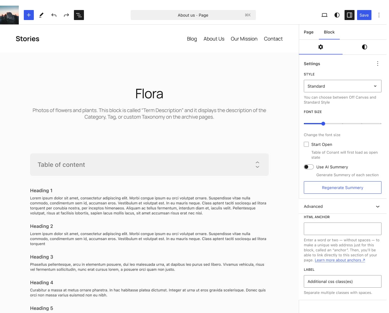 Standard ToC example 1