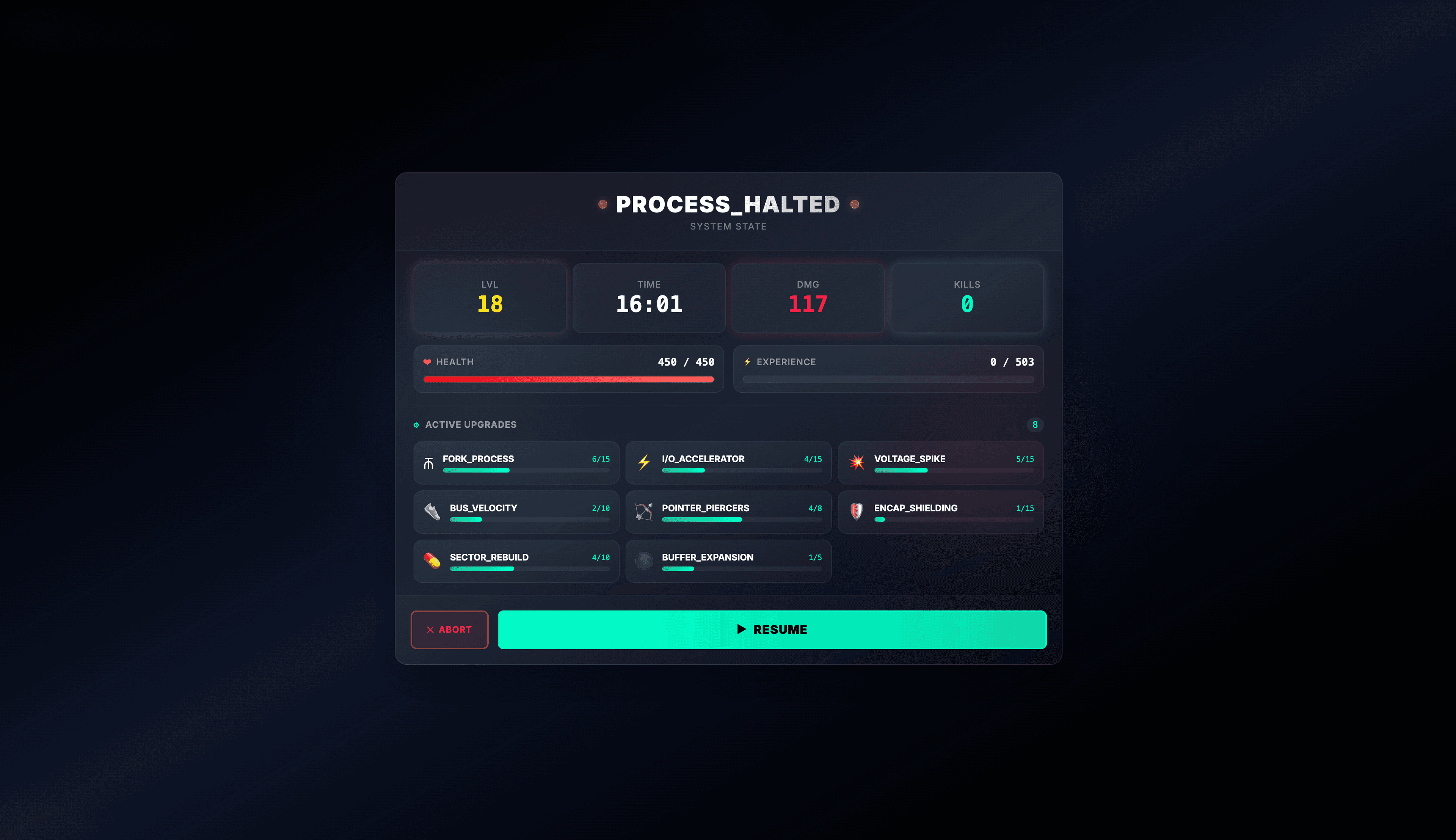 0xSWARM Pause Screen